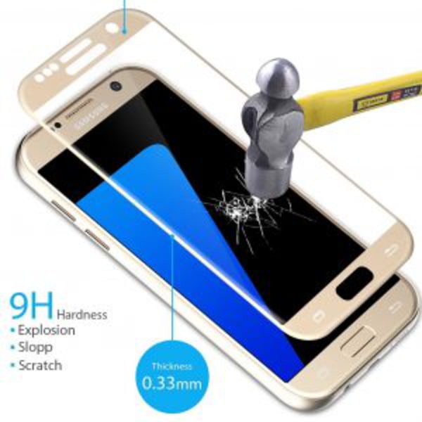 Samsung S7 - (2-PACK) HD-Clear Skärmskydd med Ram (Full-Fit) Guld