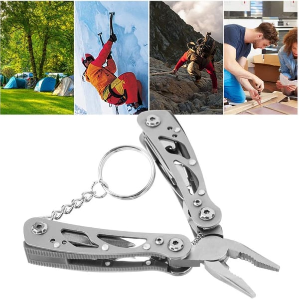Professionell Slittålig Multifunktionell 9 i 1 Fickkniv Silver