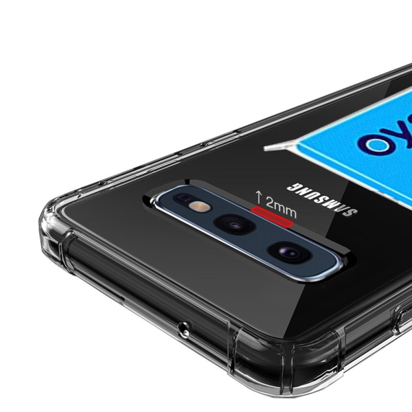 Samsung Galaxy S10E - Skyddsskal med Kortfack Transparent/Genomskinlig