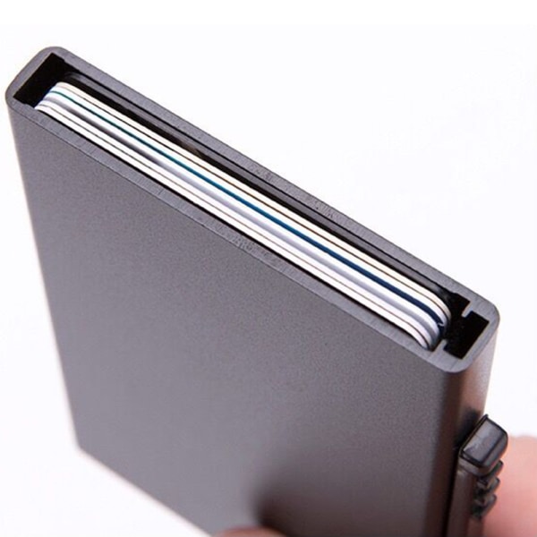 Skyddande Korthållare (Leman) i Aluminium RFID Skydd Grå Grå