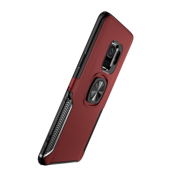 Stilsäkert Skal med Ringhållare (LEMAN) - Samsung Galaxy S8 Röd