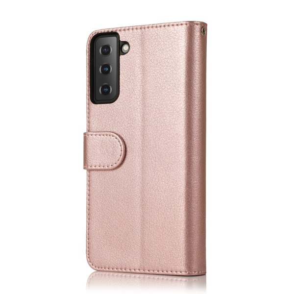 Samsung Galaxy S21 Plus - Stilig praktisk lommebokdeksel Roséguld