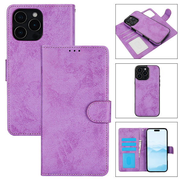 iPhone 16 Pro - Plånboksfodral i Smart design med 3 kortfack Rosa