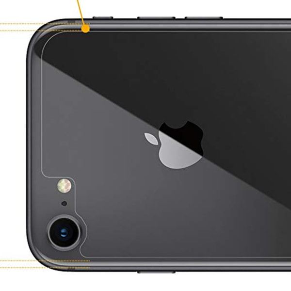 iPhone 7 Baksida Skärmskydd 9H Screen-Fit HD-Clear. Transparent/Genomskinlig