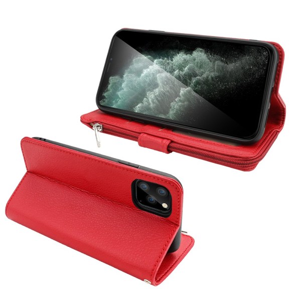 Käytännöllinen tyylikäs lompakkokotelo - iPhone 11 Pro Röd