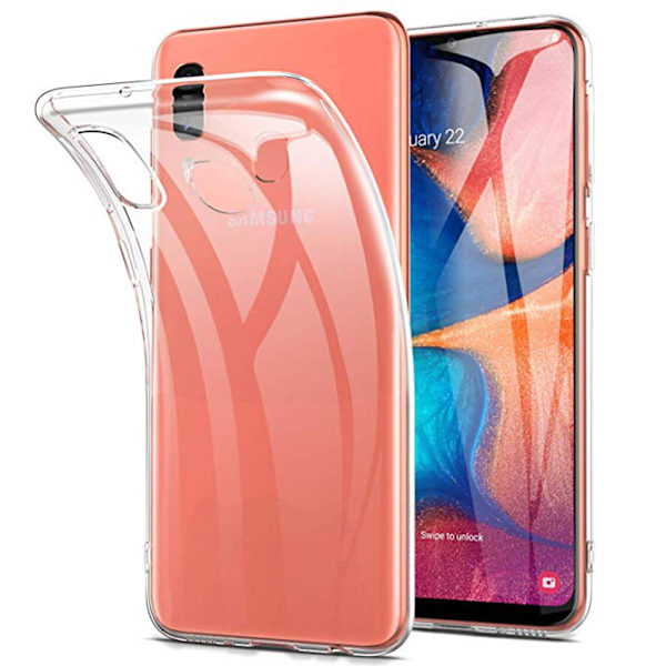 Samsung Galaxy A20E - Skyddande Silikonskal (FLOVEME) Transparent/Genomskinlig