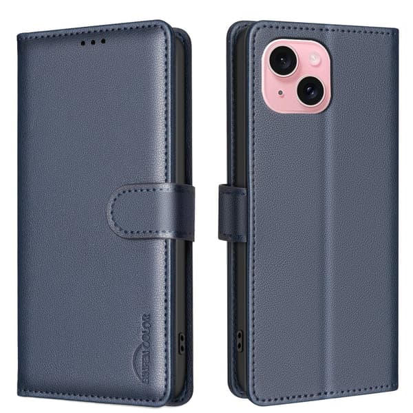 iPhone 14 - Elegant plånboksfodral med RFID-skydd Röd