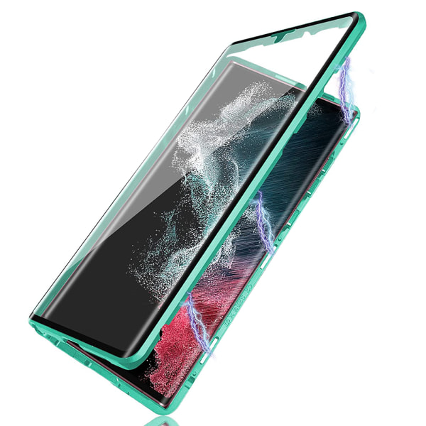 Samsung Galaxy S21 Ultra - Smart Dubbelt Magnetiskt Skal Grön