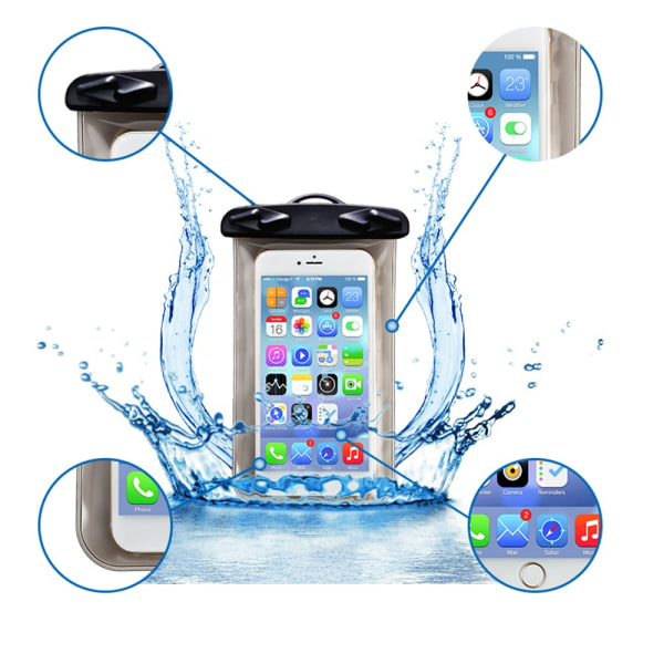 Praktisk vandtæt taske til mobiltelefoner Grå Grå