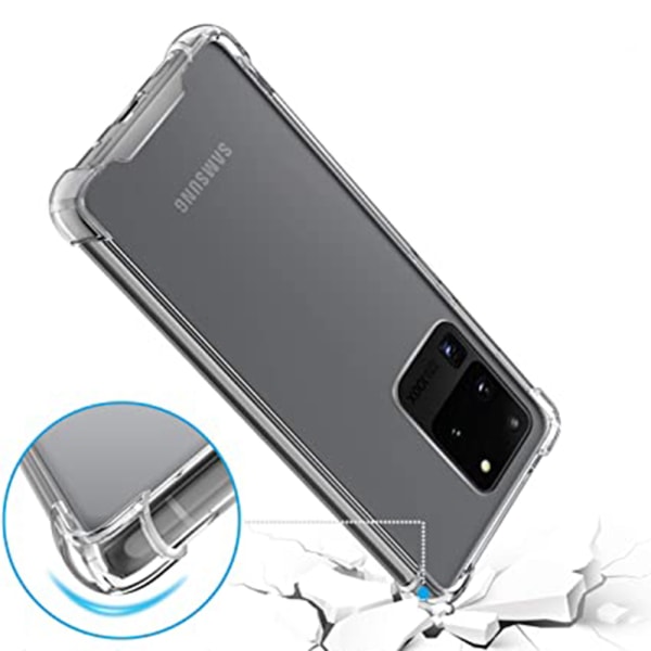 Samsung Galaxy S20 Ultra - Robust stødsikkert silikonecover Transparent/Genomskinlig