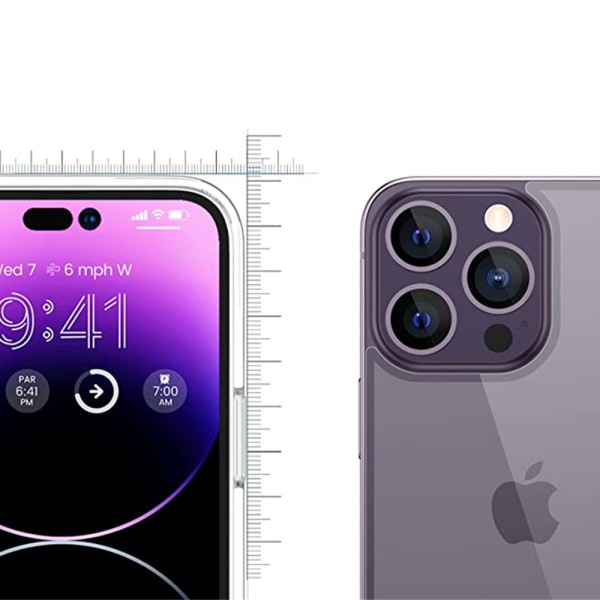 1 sett iPhone 14 Pro Skjermbeskytter foran og bak 0,3 mm Transparent