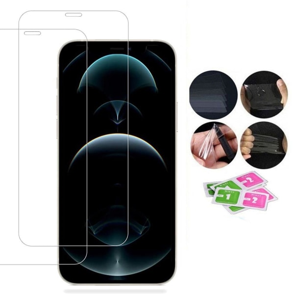 iPhone 12 Pro Pehmeä näytönsuoja PET 9H 0,2mm Transparent/Genomskinlig