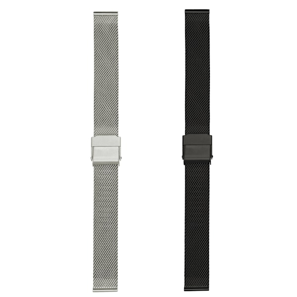 Professionelt slidstærkt rustfrit stål urrem Svart 22MM