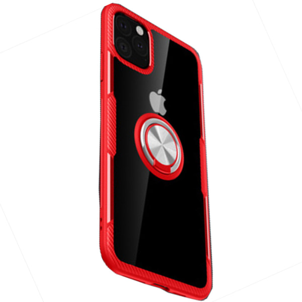 iPhone 11 Pro Max - Stilrent Skal med Ringhållare Svart/Silver