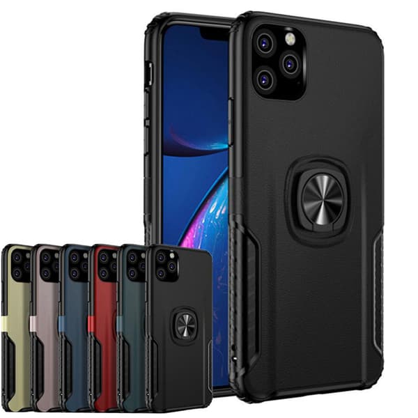 Skal med Ringhållare (LEMAN) - iPhone 11 Pro Max Mörkblå Mörkblå
