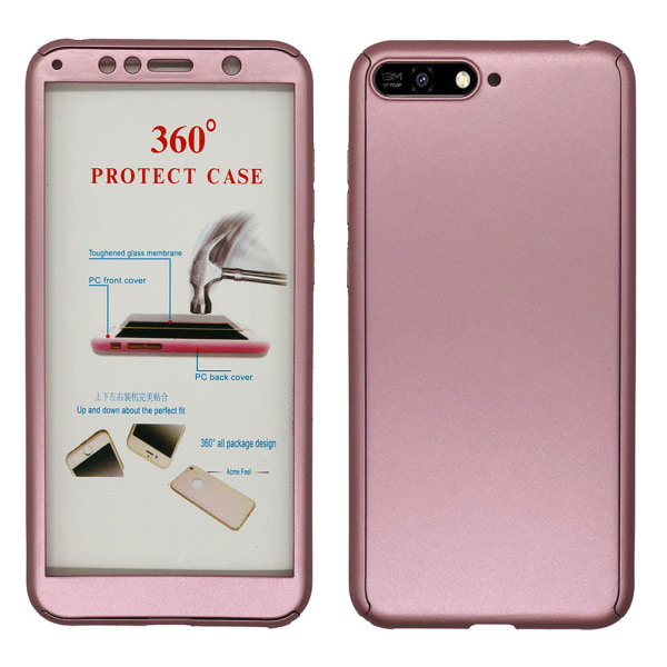 Elegant dobbeltsidet cover (FLOVEME) - Huawei Y6 2018 Röd