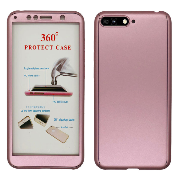 Elegant Dubbelsidigt Skal (FLOVEME) - Huawei Y6 2018 Blå