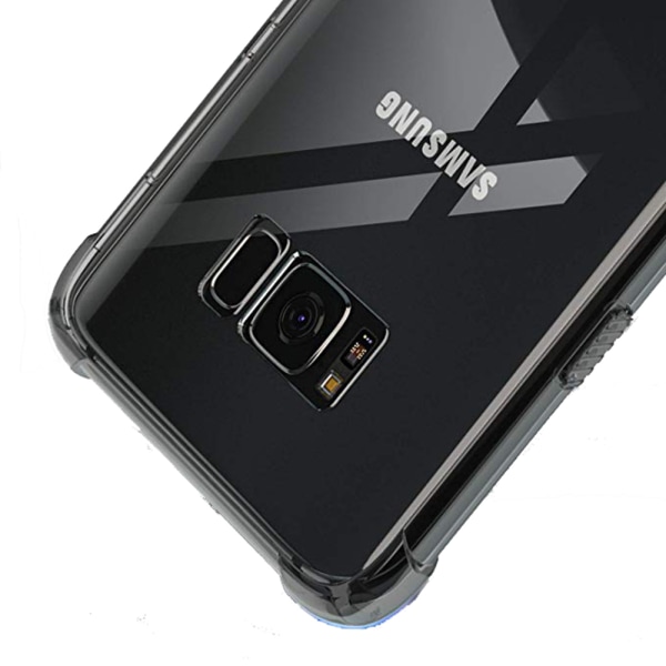 Samsung Galaxy S8 Plus - Kraftfullt Skyddsskal med Korthållare Transparent/Genomskinlig