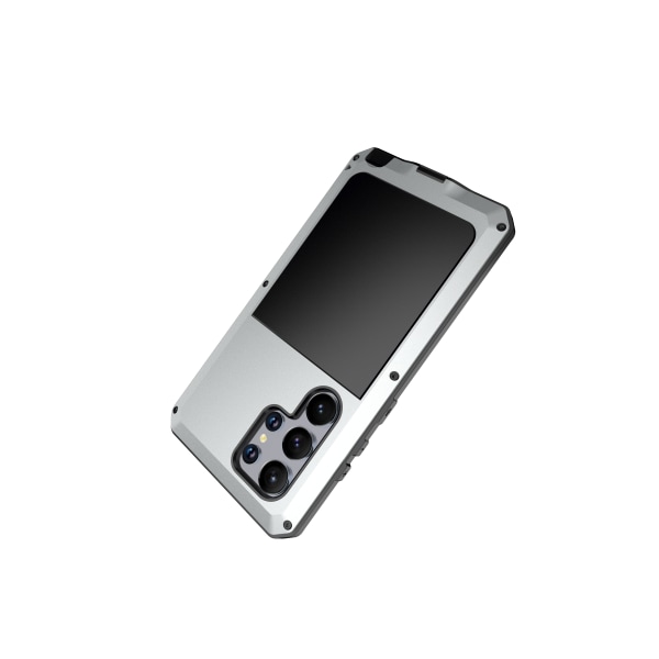 Samsung Galaxy S24 ultra - Stötdämpande HEAVY DUTY Aluminium Skal Silver