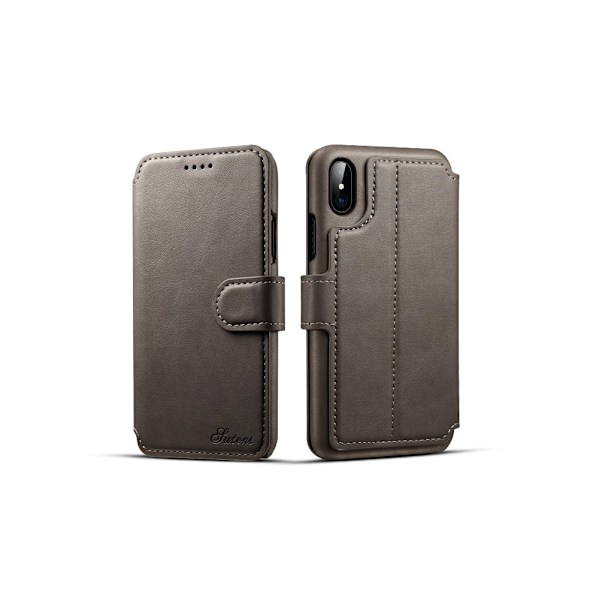 Praktiskt Fodral med Plånbok - iPhone X/XS (PU-Läder) Brun