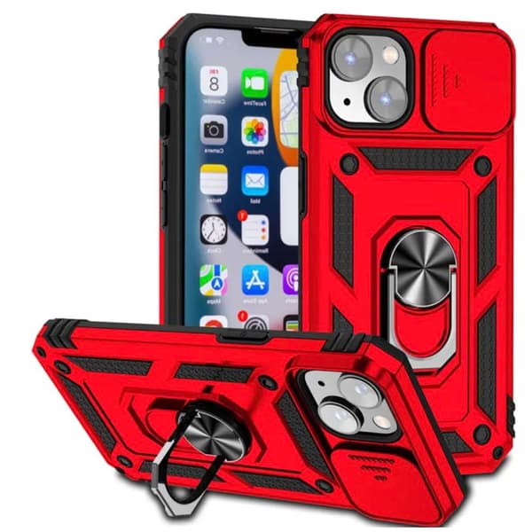 iPhone 14 Plus - Skyddande Skal med Ringhållare Svart