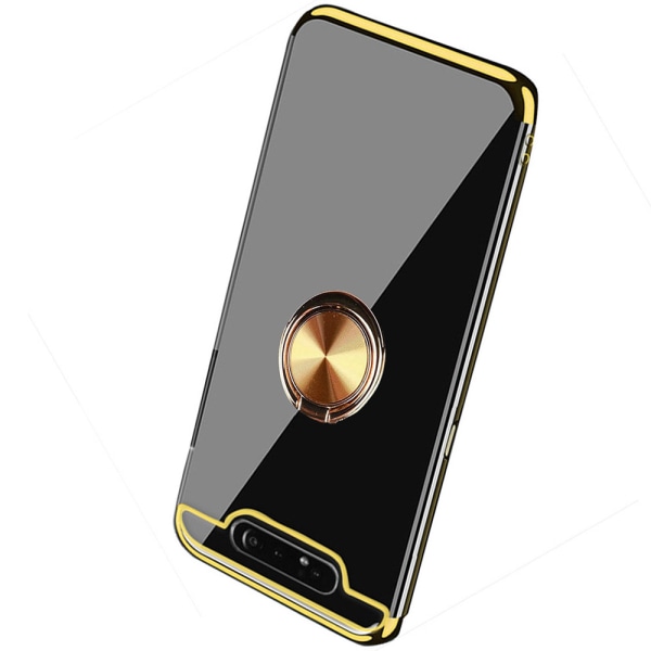 Silikondeksel med ringholder - Samsung Galaxy A80 Guld