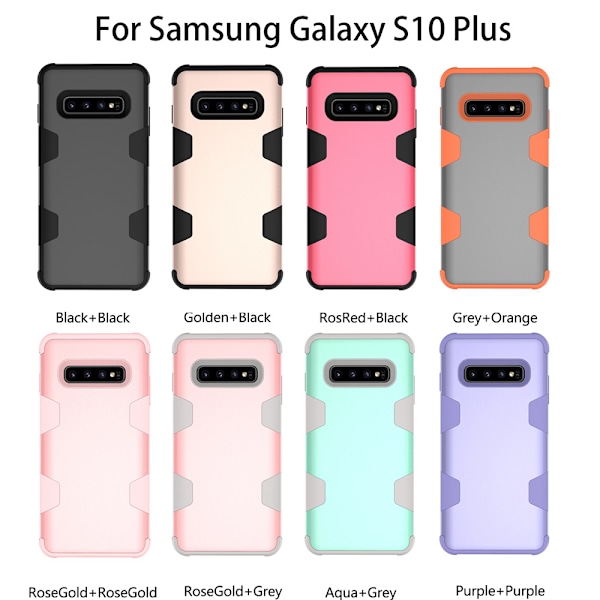 Samsung S10 Plus - Praktiskt och Skyddande Skal "Rugged Robot" Lila