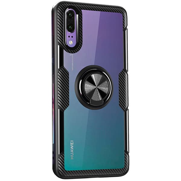 Huawei P20 - Skyddsskal med Ringhållare (LEMAN) Blå/Blå