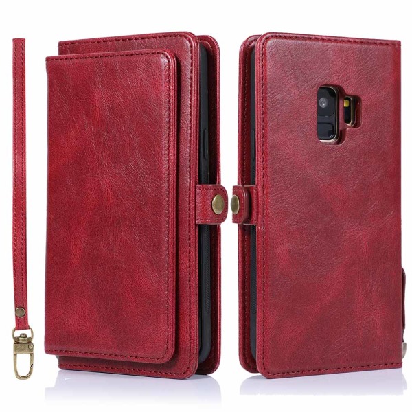 Samsung Galaxy S9 - Kraftig Smart Wallet Case Röd