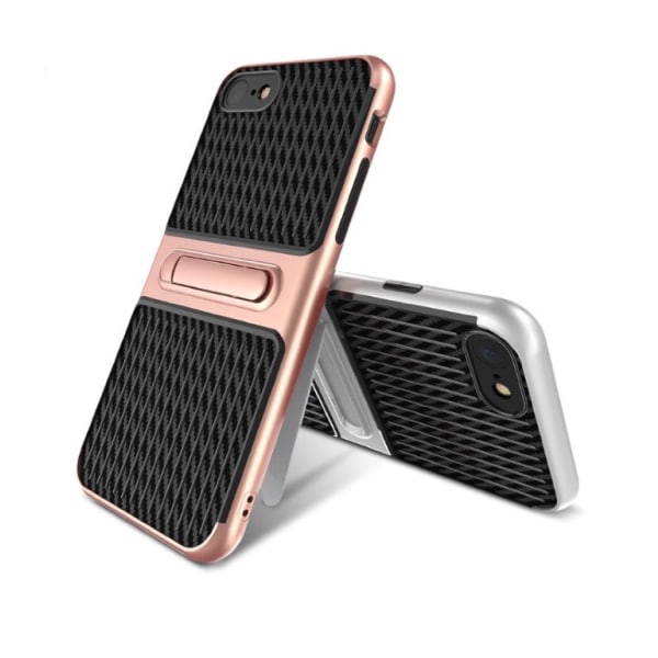 iPhone 8 PLUS - Stötdämpande Hybridskal i Karbon av FLOVEME Rosa