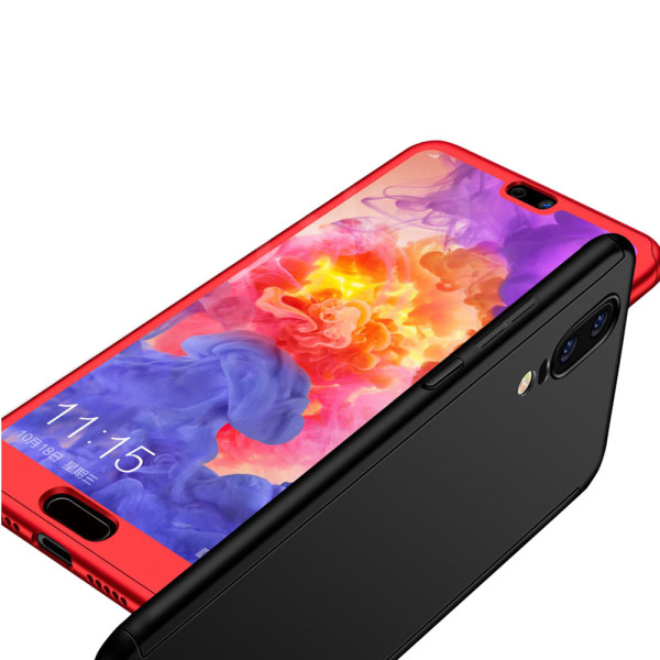 Huawei P20 - støtdempende robust dobbeltskall (Floveme) Röd