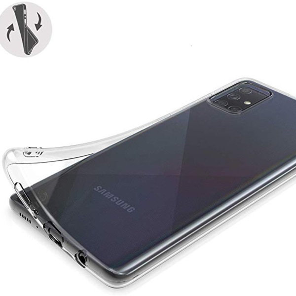 Samsung Galaxy A71 - Vankka Floveme-silikonikotelo Transparent/Genomskinlig
