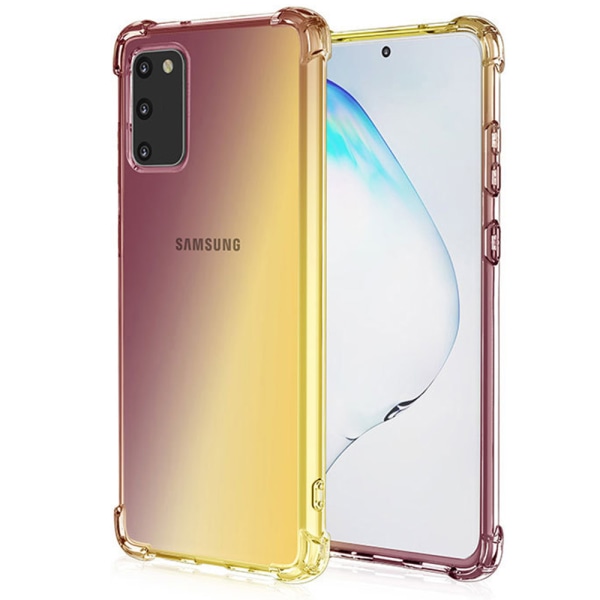 Elegant Stötdämpande Floveme Skal - Samsung Galaxy S20 Blå/Rosa
