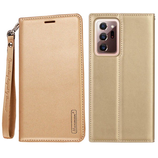 Samsung Galaxy Note 20 Ultra - Stilrent (Hanman) Plånboksfodral Guld