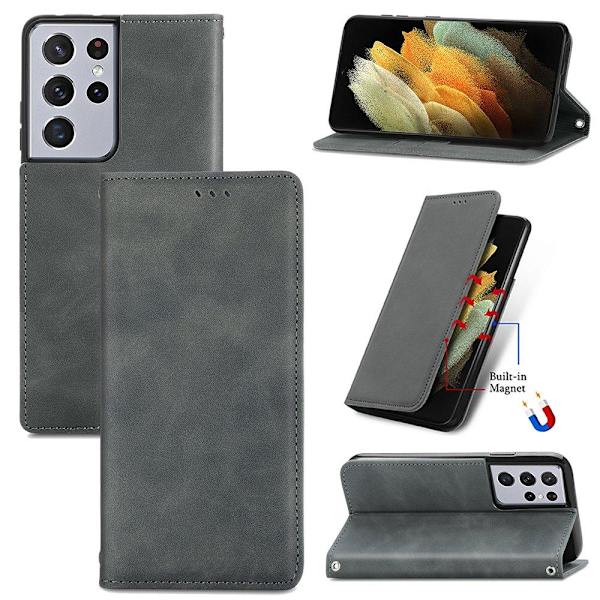 Samsung Galaxy S21 Ultra - Stilsäkert Praktiskt Plånboksfodral Röd