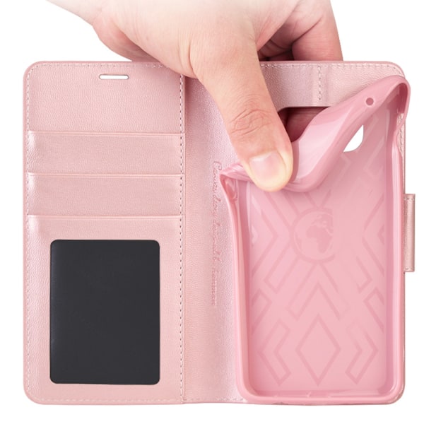 Elegant veske med lommebok fra Hanman - Samsung Galaxy S10e Rosaröd