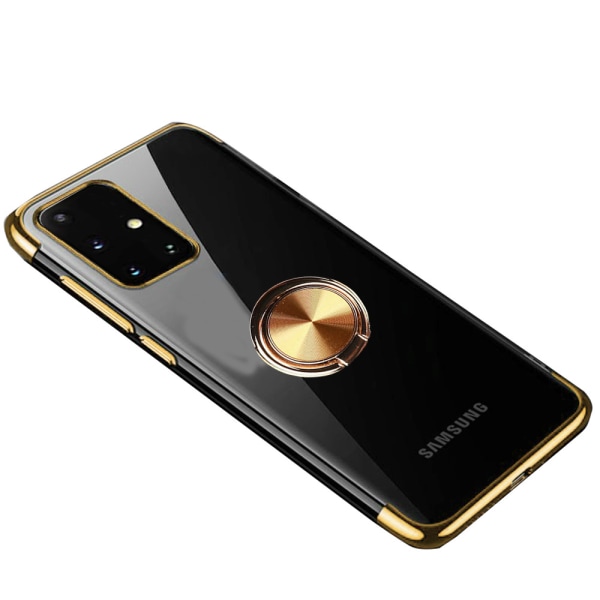Samsung Galaxy A71 - Effektivt silikondeksel med ringholder Guld