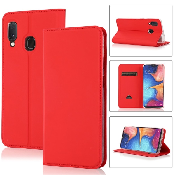 Tyylikäs lompakkokotelo - Samsung Galaxy A20E Röd