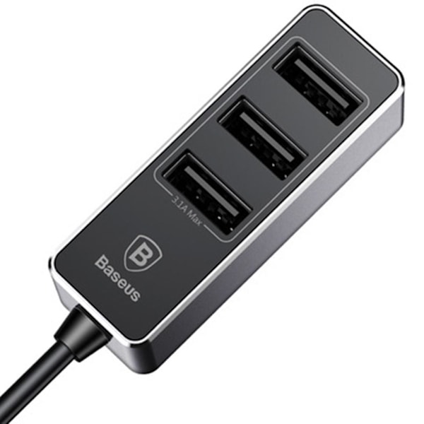 Baseus Kraftfulla Praktiskt 3-USB Port Billaddare Svart