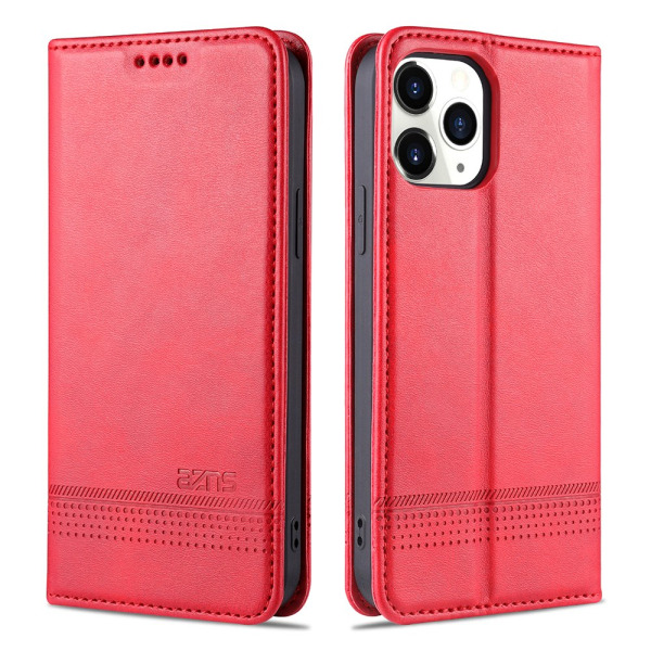 iPhone 12 Pro - Stilig AZNS Wallet-deksel Röd