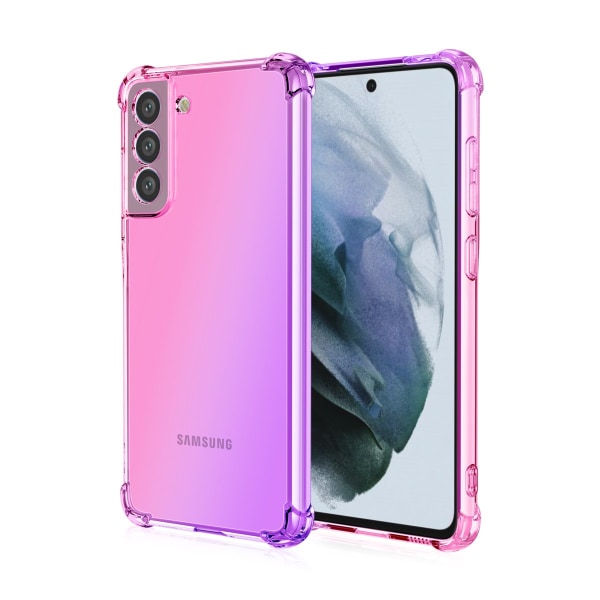Samsung Galaxy S22 - Smart Stötdämpande Silikonskal Blå/Rosa