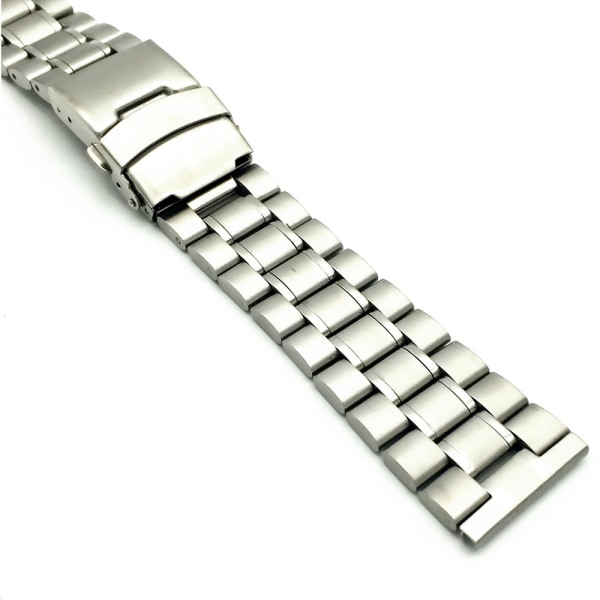 Genomtänkt Klockarmband i Rostfritt Stål Silver 22mm