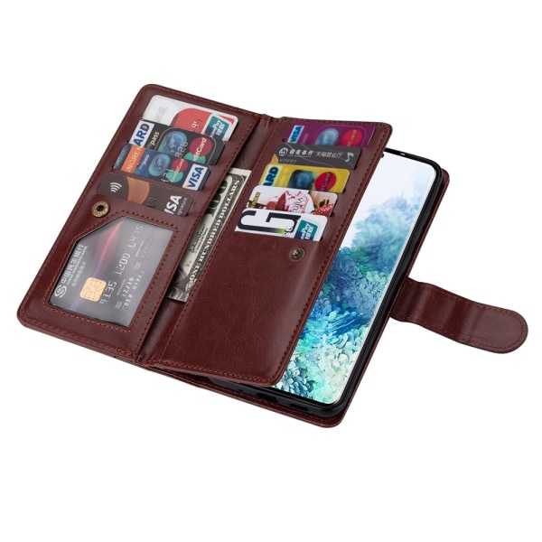 Samsung Galaxy S22 Plus - Stilfuldt FLOVEME 9-Card Wallet Cover Rosaröd