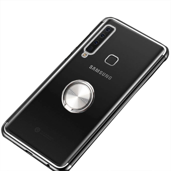 Silikondeksel med ringholder - Samsung Galaxy A9 2018 Röd