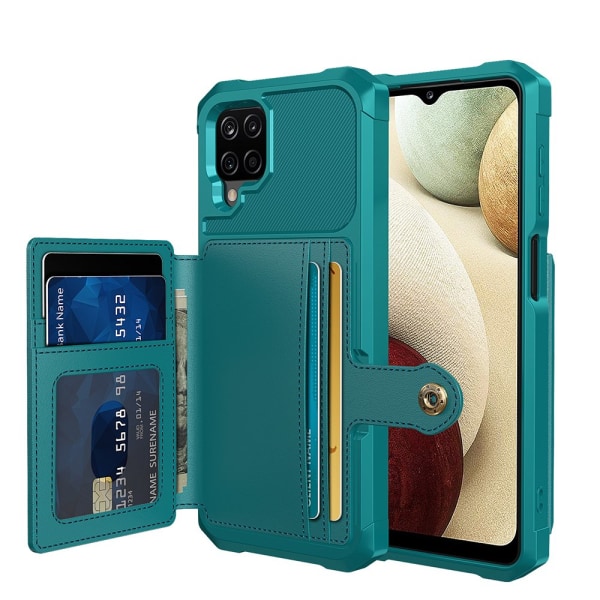 Samsung Galaxy A12 - Stilig praktisk deksel med kortholder Blue