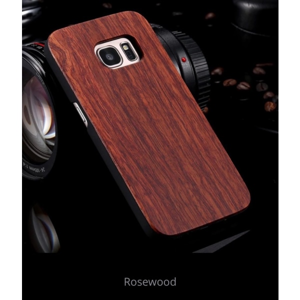 Hyvin tehty SHELL GALAXY S7 Edge aitoa Bamboo Wood Anti-Crash -materiaalia Rosewood