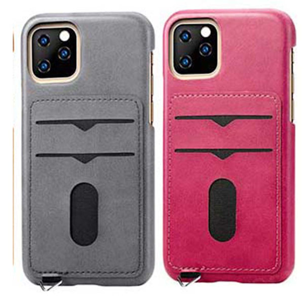 Stilrent deksel med kortholder - iPhone 11 Pro Max Grå