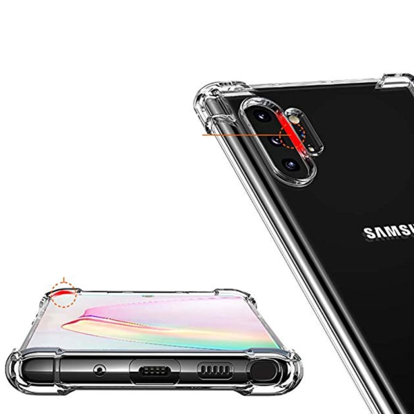 Samsung Galaxy Note10 Plus - Iskuja vaimentava Floveme silikonikotelo Transparent/Genomskinlig