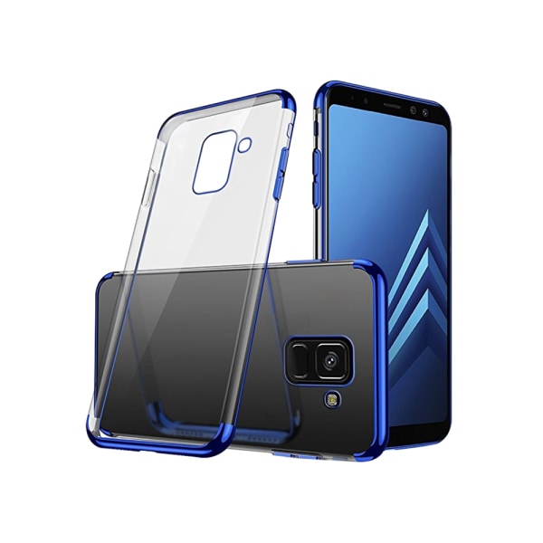 Samsung Galaxy A8 2018 - Elektrobelagt silikonecover Blå
