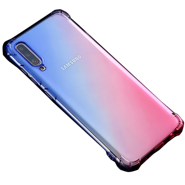 Samsung Galaxy A70 - Kraftig silikondeksel Blå/Rosa